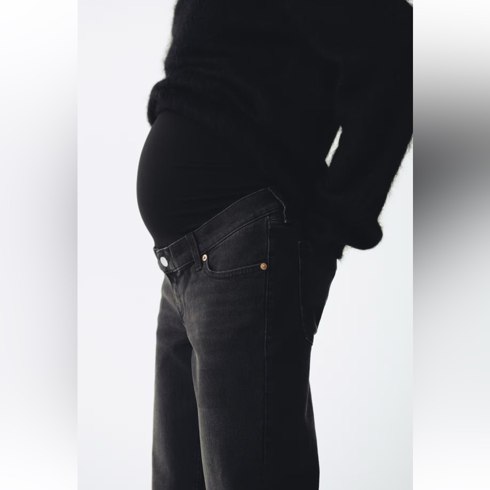 H&M Black Straight Leg slim Maternity Jeans